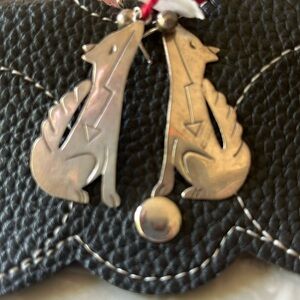 Vintage Marked Sterling Wolf Earrings